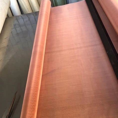 Paño de alambre de cobre 150 180 200 250 alambre tejido Mesh Pure Red Copper Infused Mesh Cloth Fabric For EMI Shielding Faraday